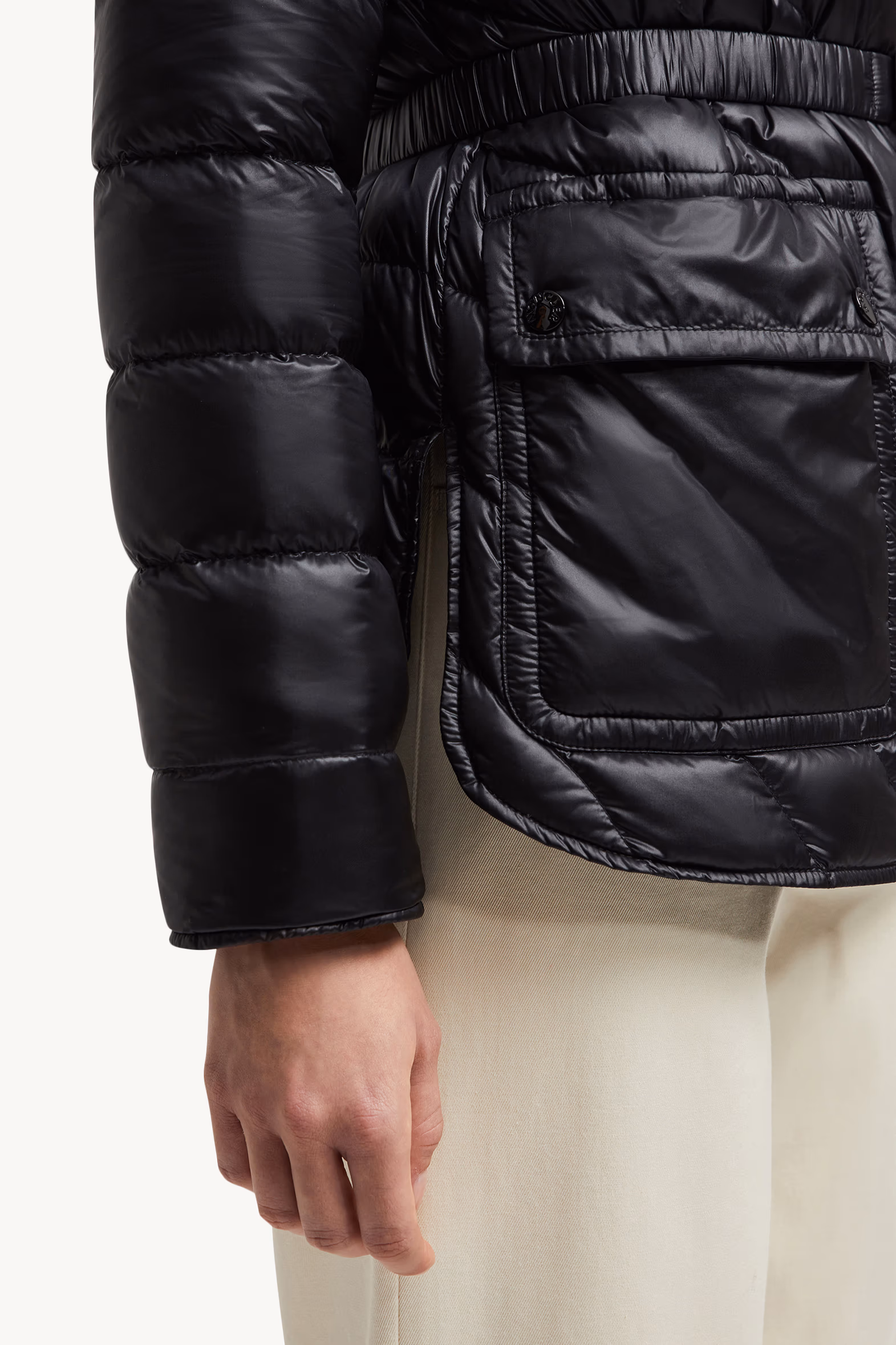 Argenno Hooded Mid-Length Down Jacket Women Black Moncler 6